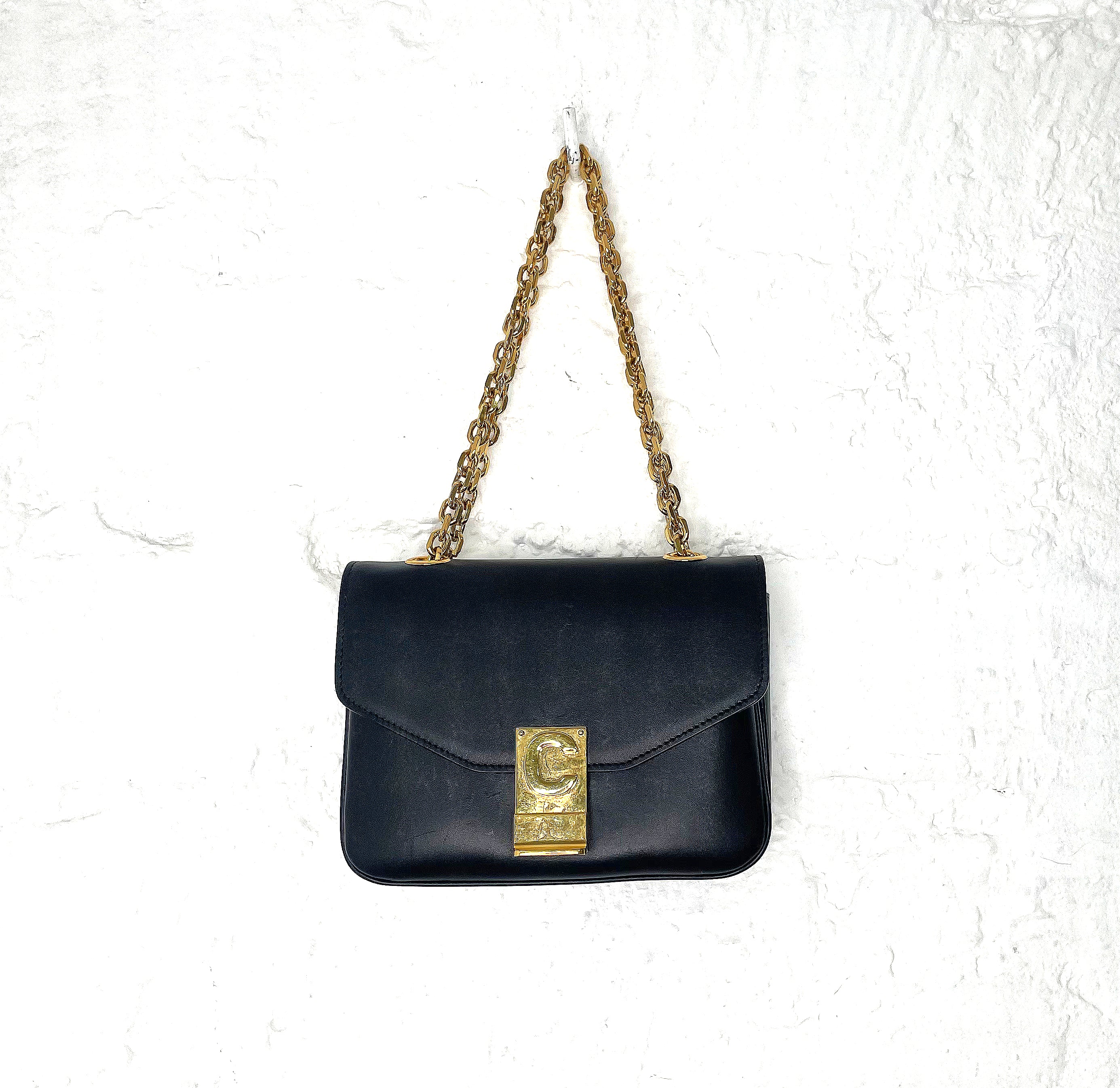 CÉLINE CELINE - Black C Bag - ALE PARIS Luxury Vintage