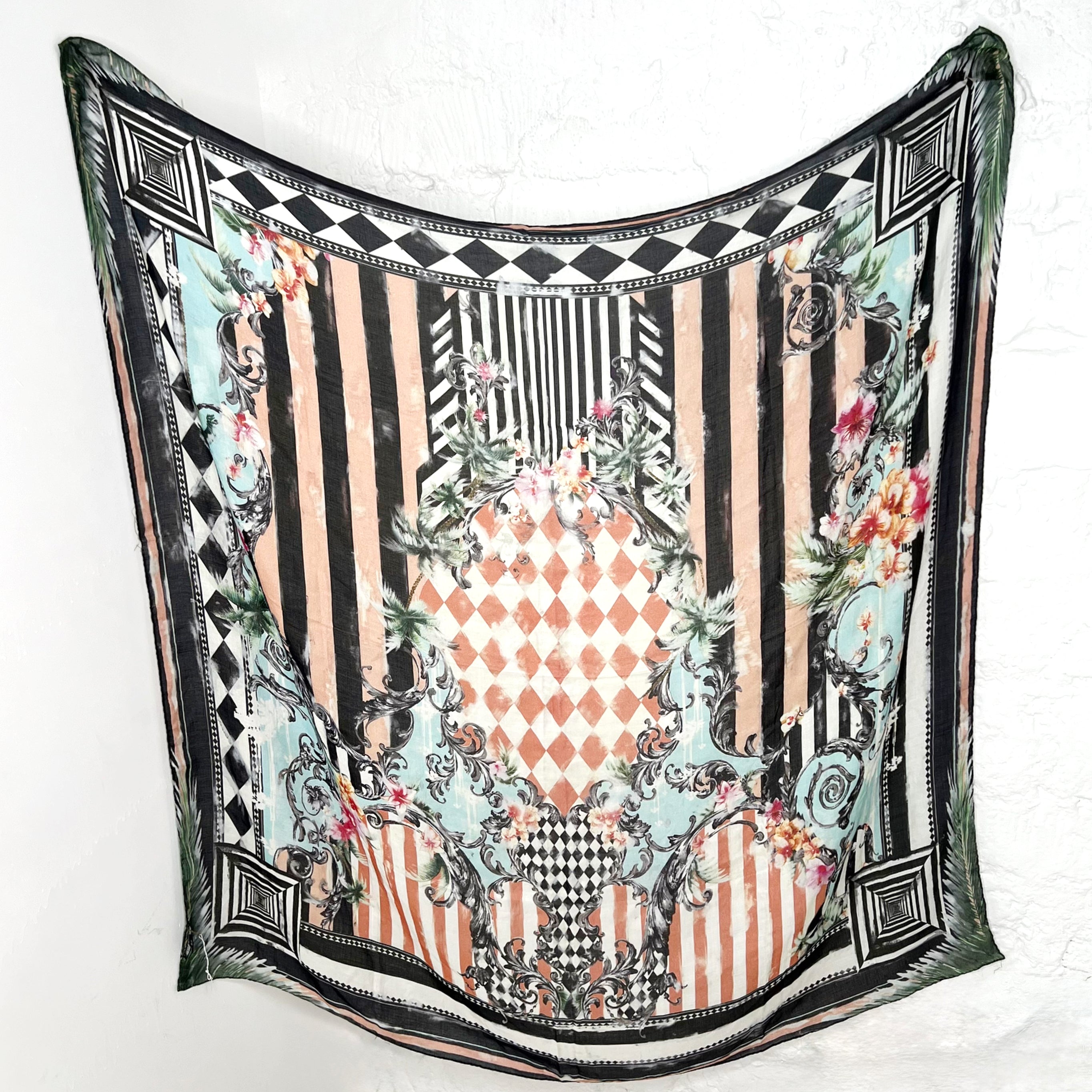 BALMAIN BALMAIN - Large Royal Details Cashmere Square Scarf - ALE PARIS Luxury Vintage