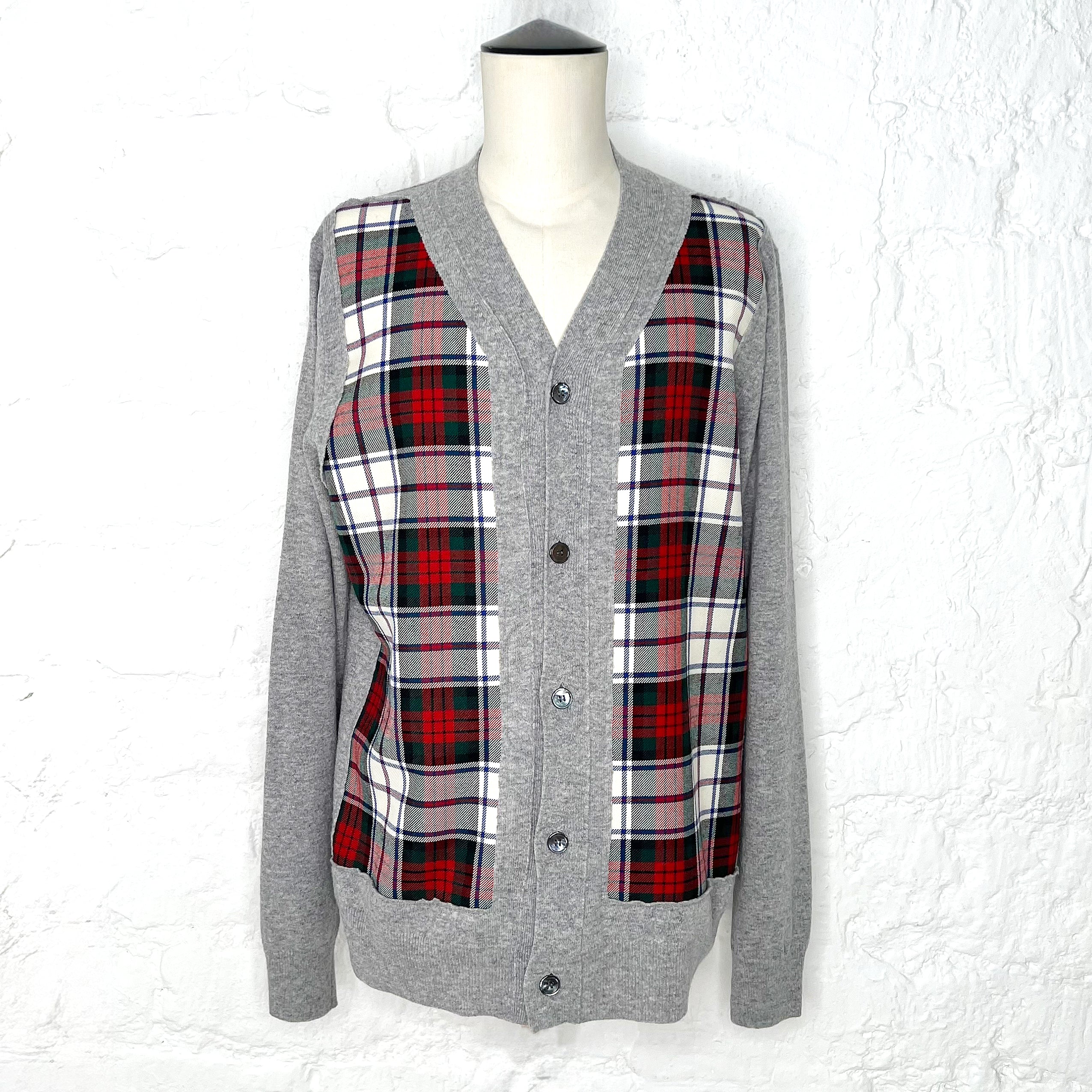 COMME DES GARÇONS COMME DES GARCONS - Grey Tartan Cardigan Shirt - ALE PARIS Luxury Vintage