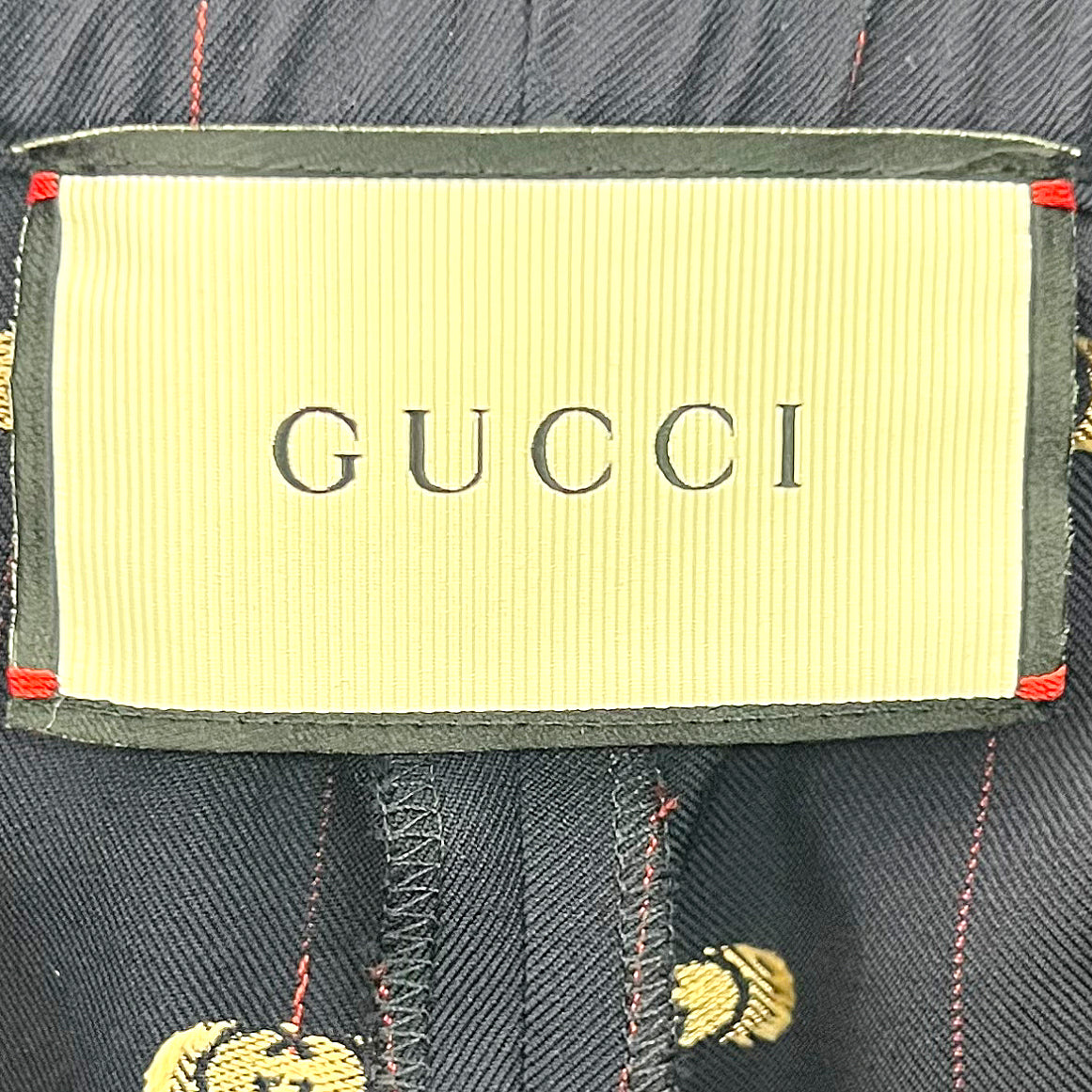 GUCCI GUCCI - Navy Blue Wool Monogram Pants - ALE PARIS Luxury Vintage