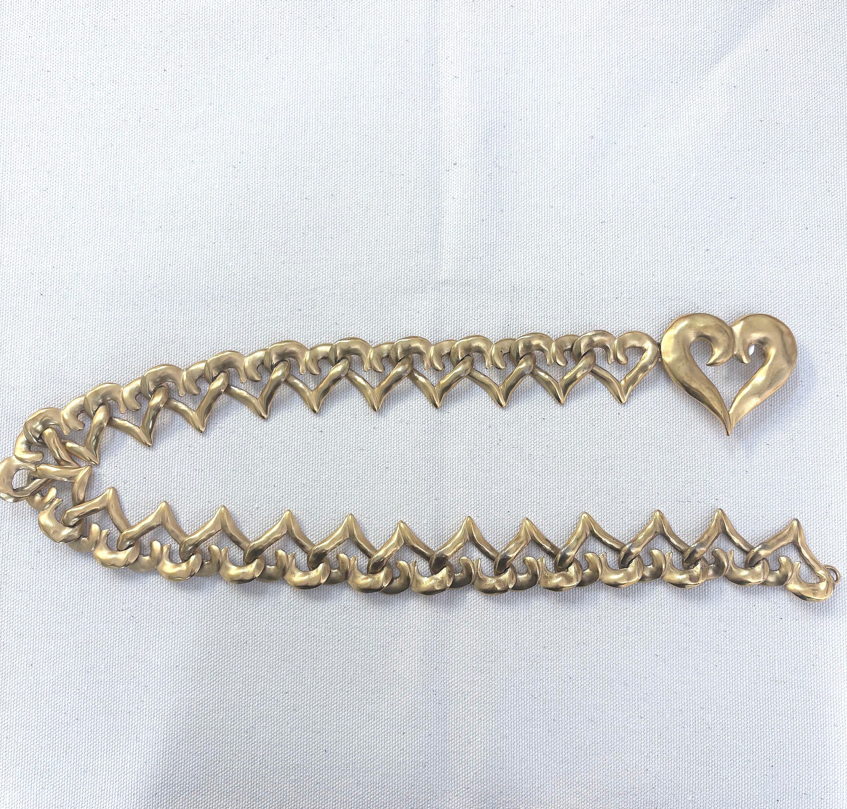 YVES SAINT LAURENT YVES SAINT LAURENT - Heart Gold Belt Necklace - ALE PARIS Luxury Vintage
