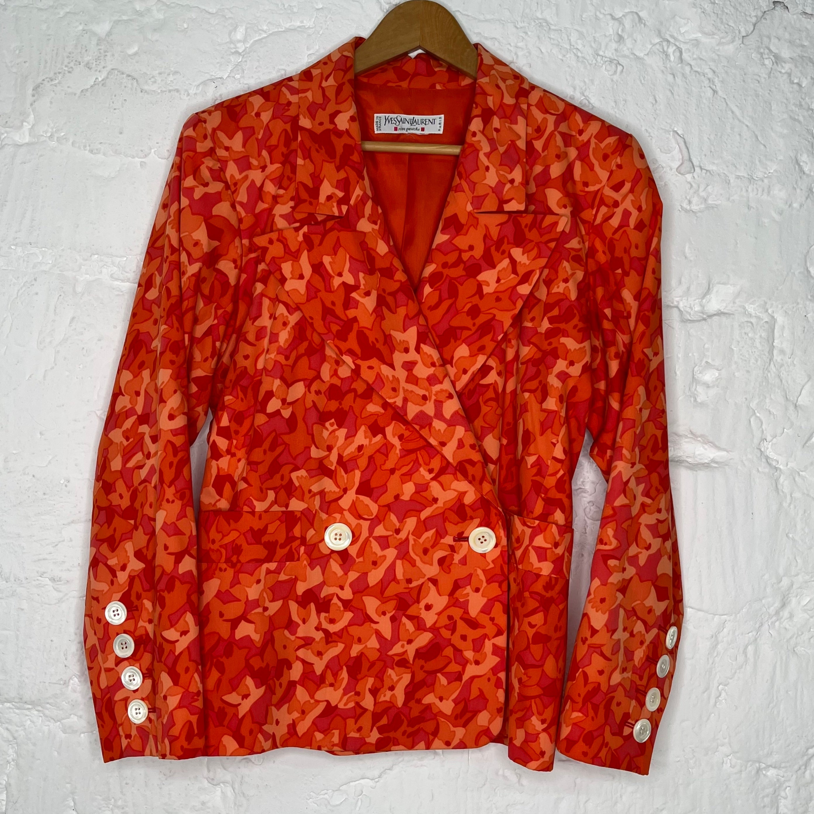 YVES SAINT LAURENT YVES SAINT LAURENT - Orange Floral Jacket - ALE PARIS Luxury Vintage