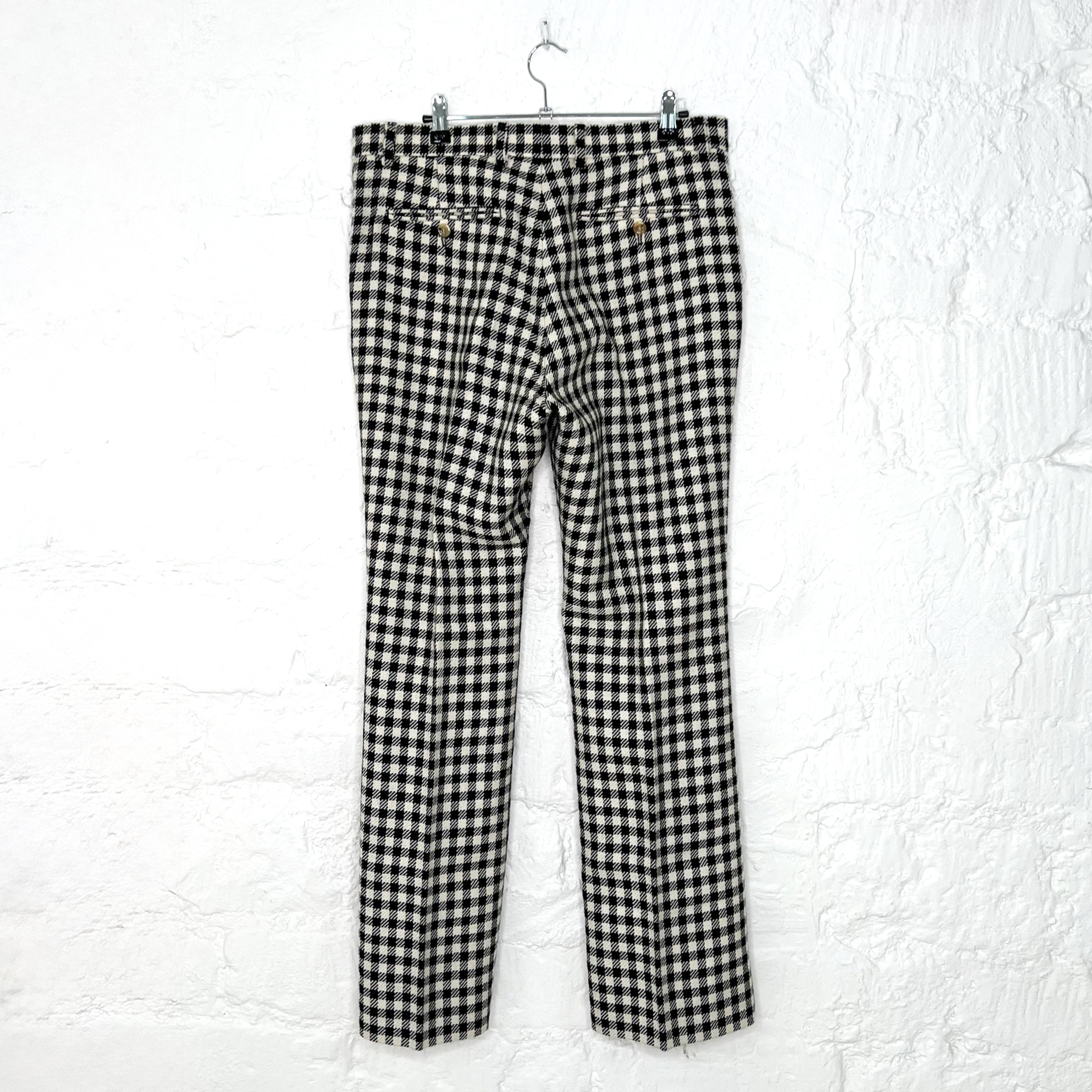 GUCCI GUCCI - Vichy Pattern Wide Leg Trousers - ALE PARIS Luxury Vintage