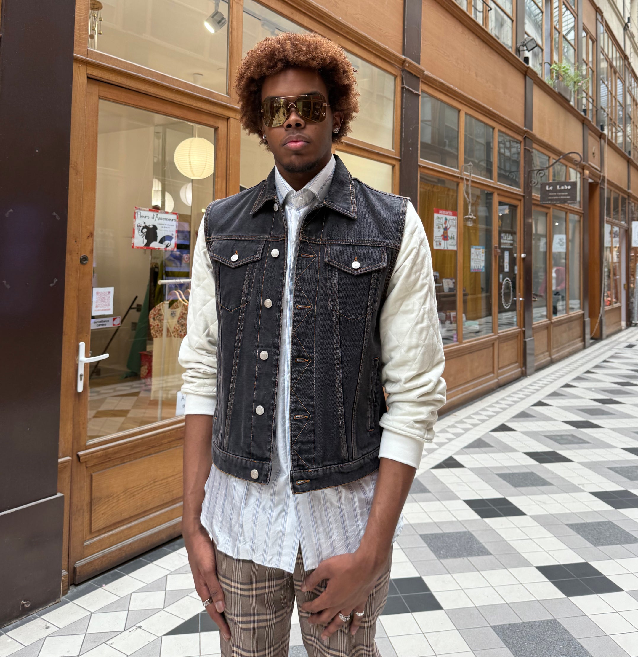 ALEXANDER MCQUEEN ALEXANDER MCQUEEN - Black Denim Teddy Jacket - ALE PARIS Luxury Vintage