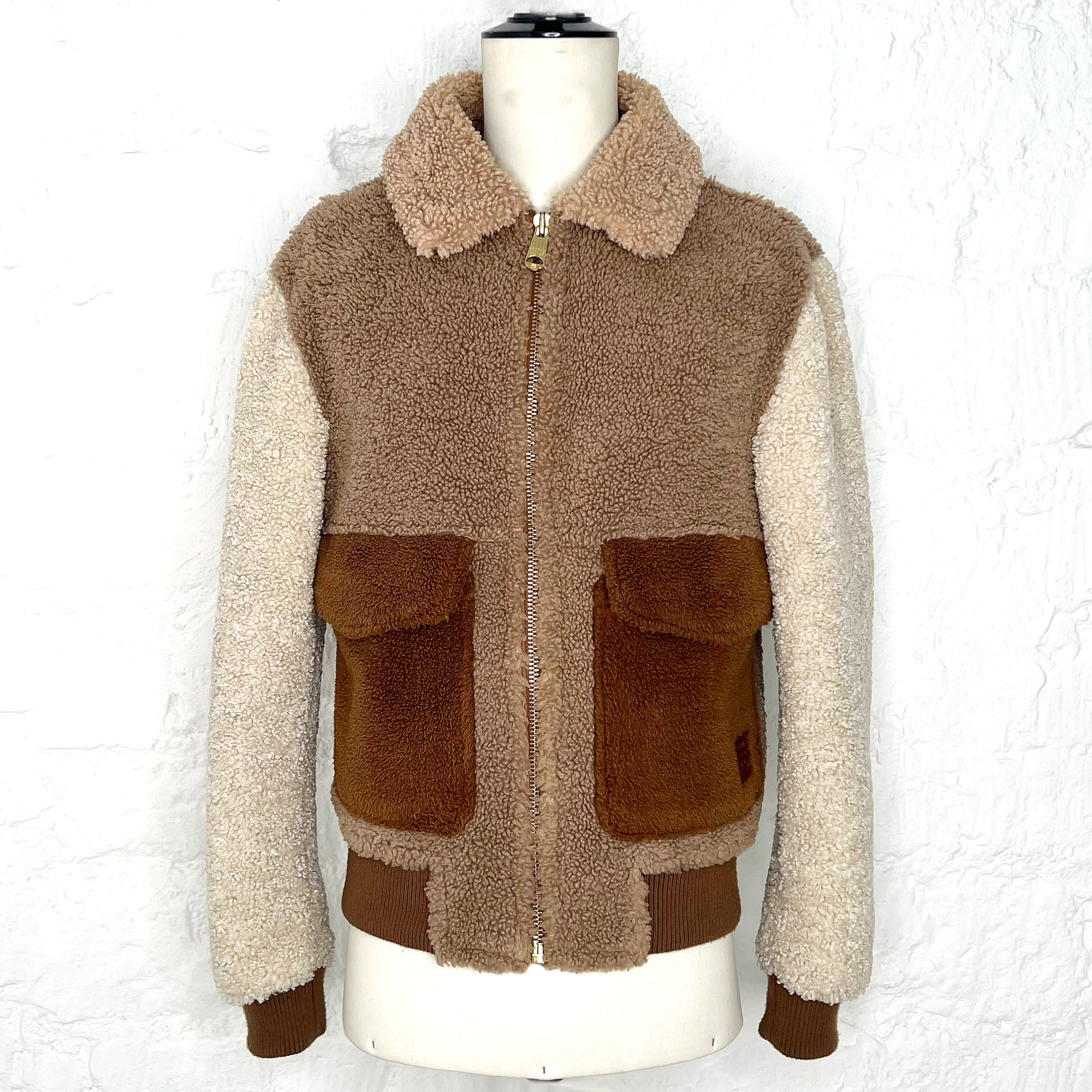 AMS AMS - Colour Block Sherpa Bomber - ALE PARIS Luxury Vintage