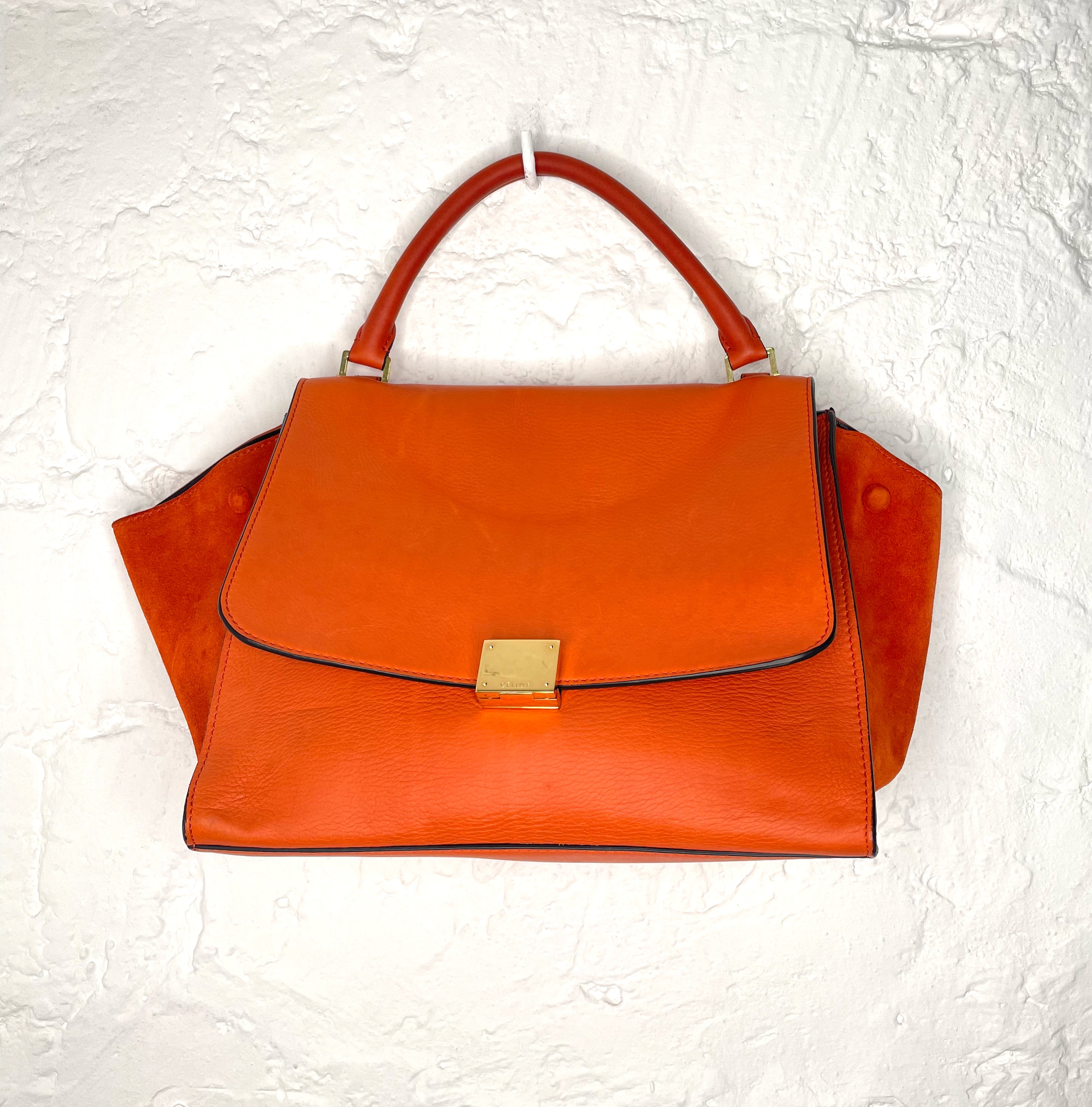 CÉLINE CELINE - Orange Trapeze Bag - ALE PARIS Luxury Vintage