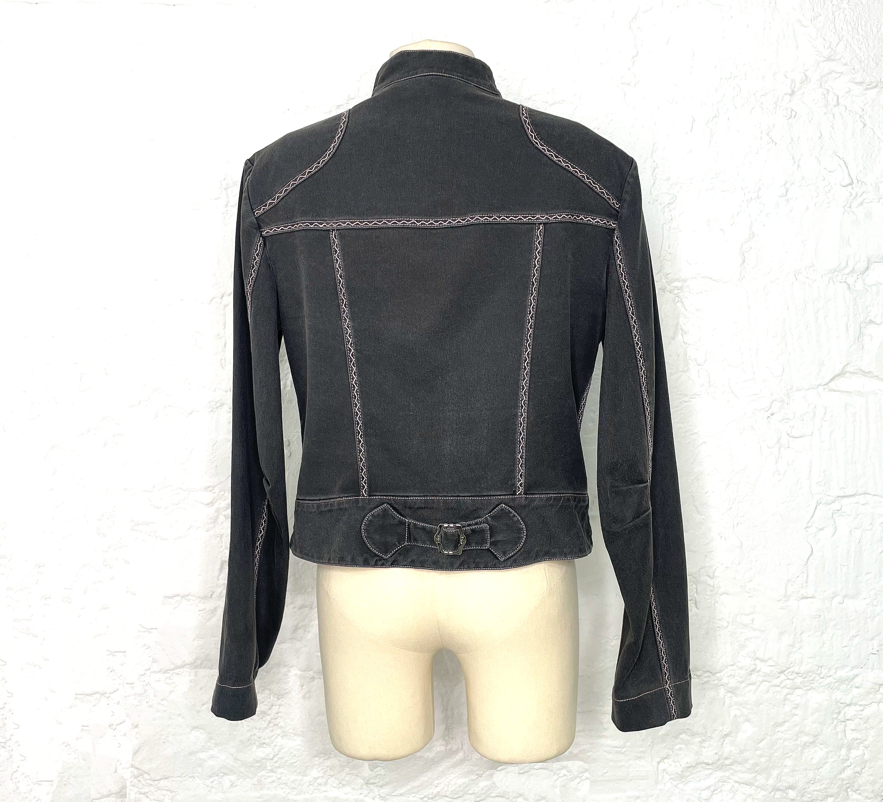 CHRISTIAN DIOR CHRISTIAN DIOR - Grey Short Denim Jacket - ALE PARIS Luxury Vintage