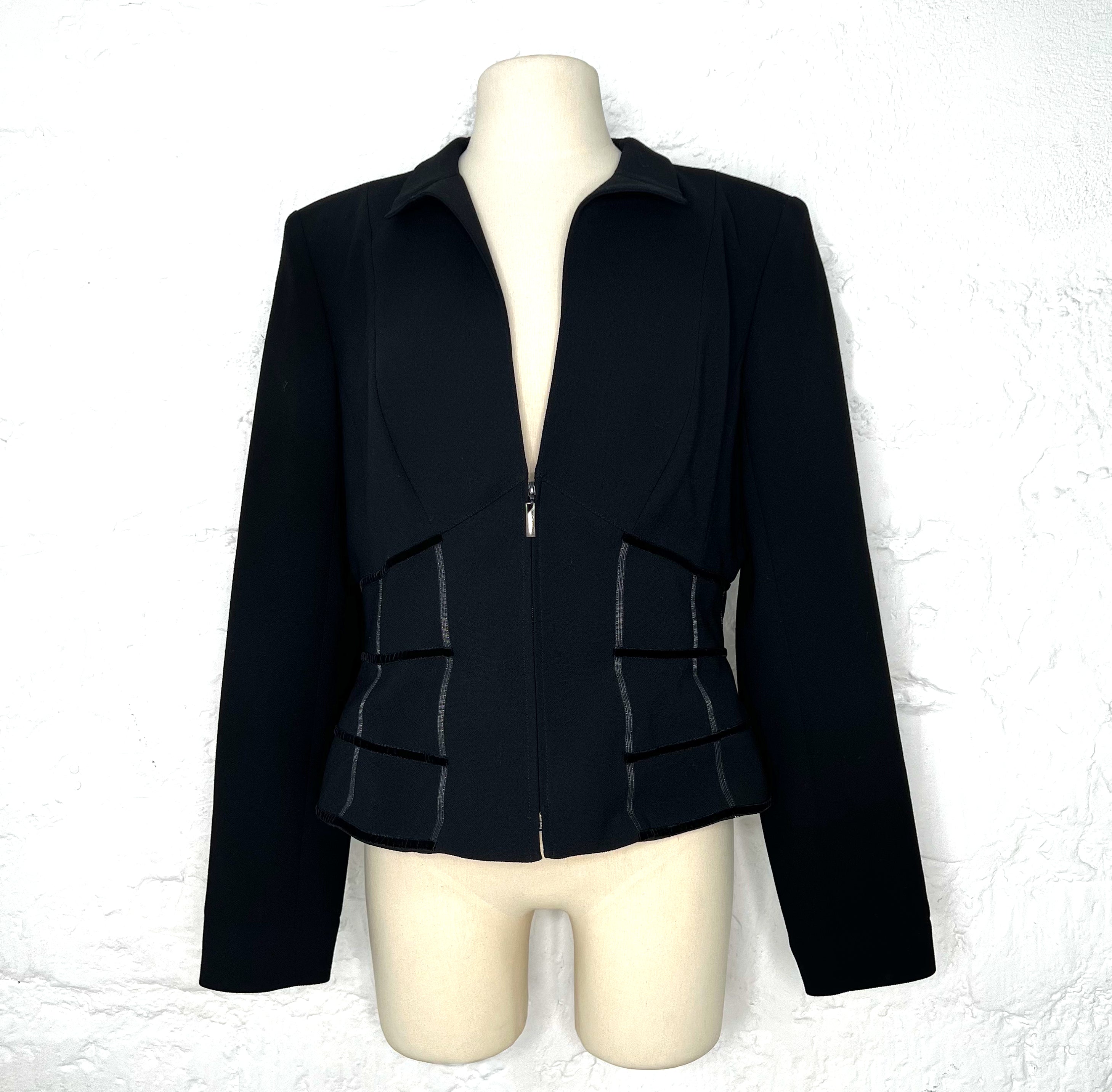 MUGLER MUGLER - Black Fitted Jacket - ALE PARIS Luxury Vintage