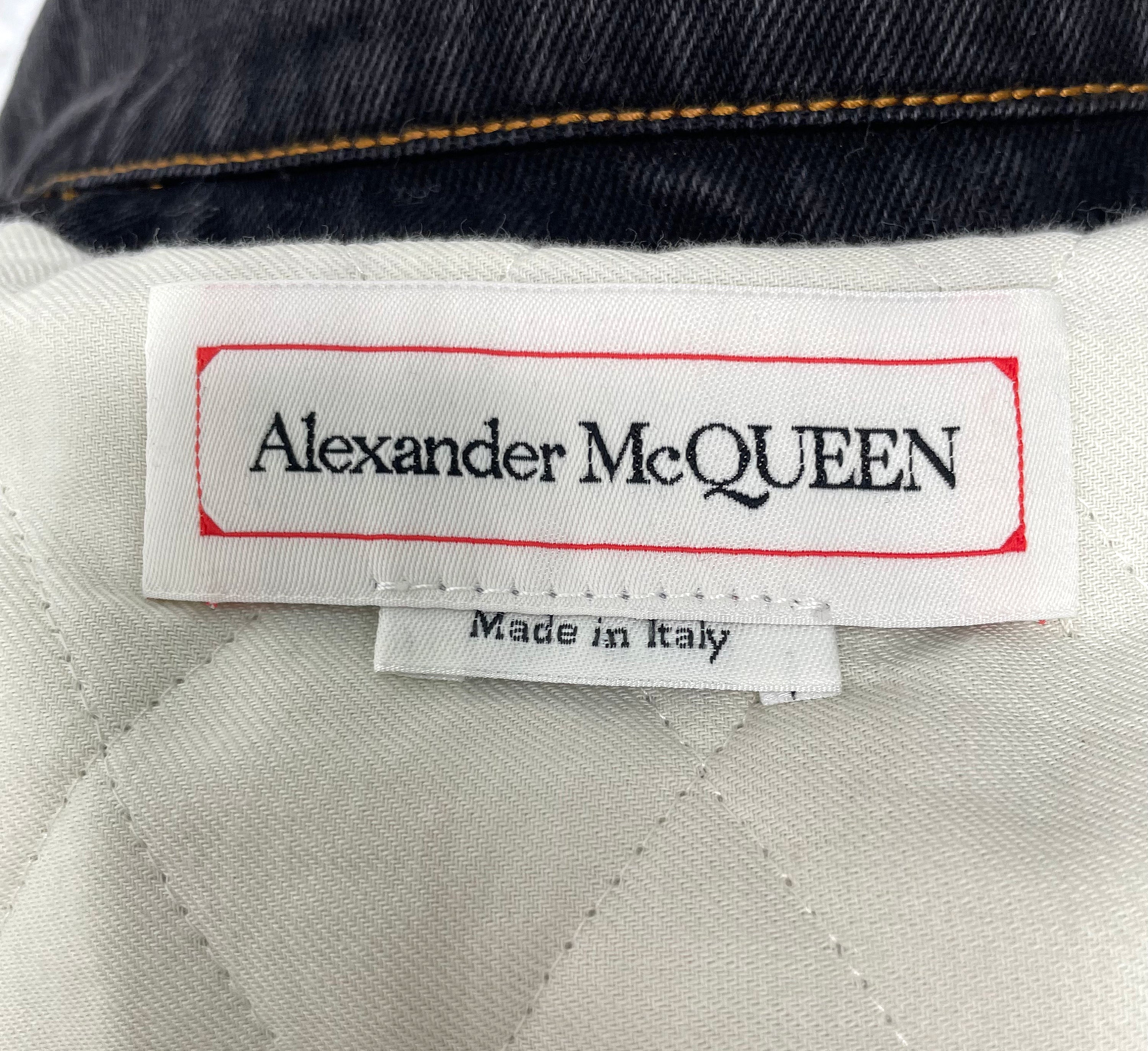 ALEXANDER MCQUEEN ALEXANDER MCQUEEN - Black Denim Teddy Jacket - ALE PARIS Luxury Vintage