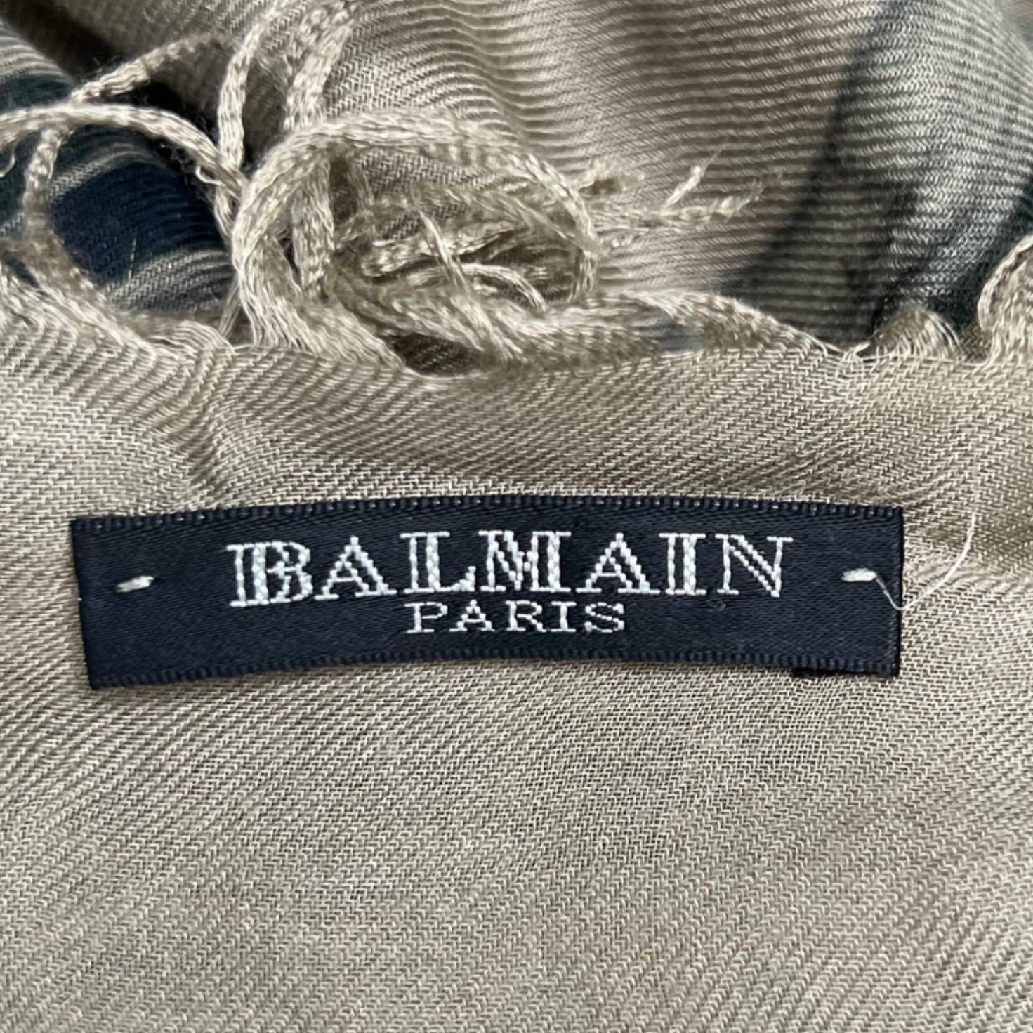 BALMAIN BALMAIN - Light Brown Flower And Wolf Detail Square Scarf - ALE PARIS Luxury Vintage