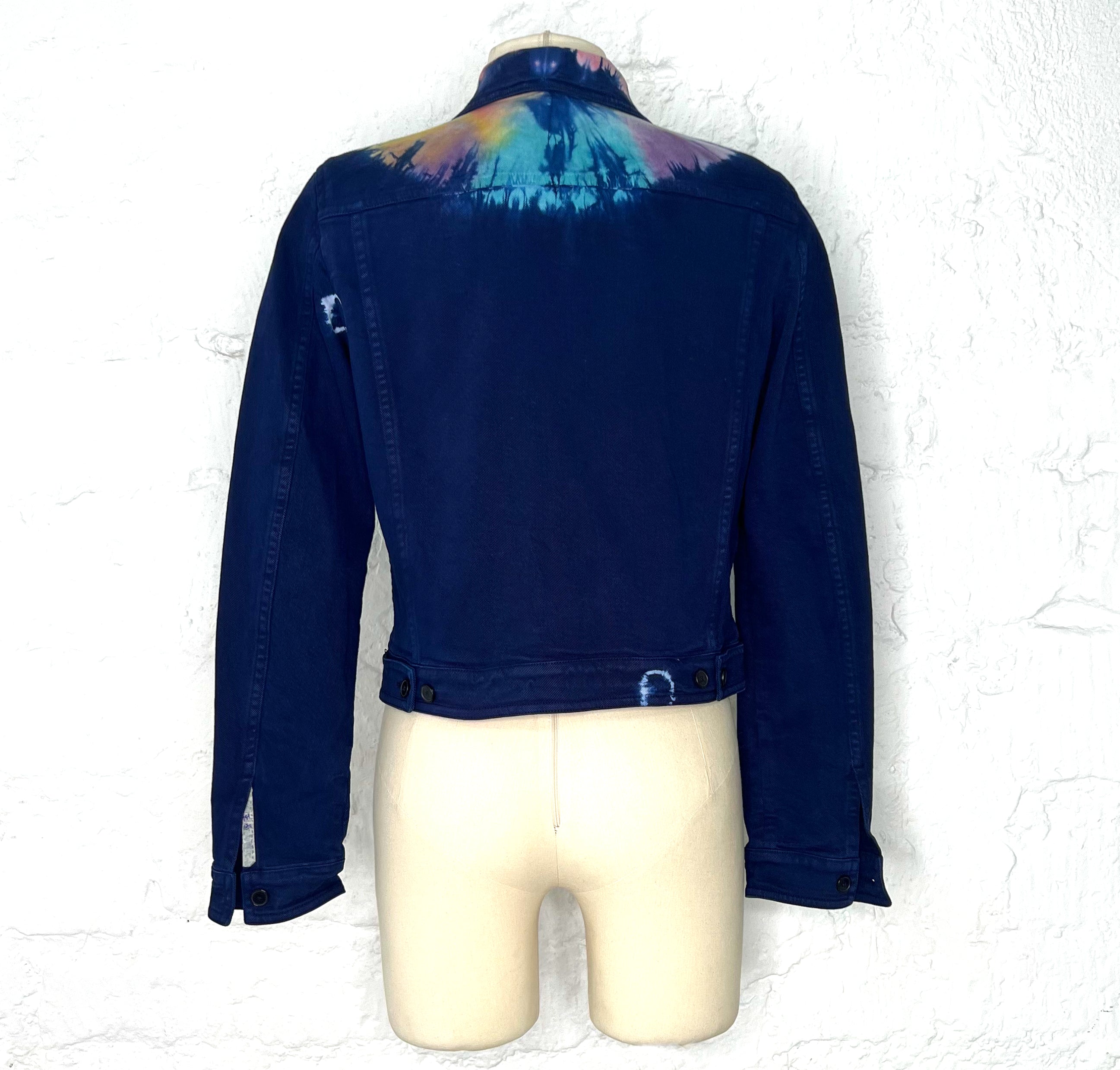 CHRISTIAN DIOR CHRISTIAN DIOR - Dark Blue Denim Jacket Rainbow Collar - ALE PARIS Luxury Vintage