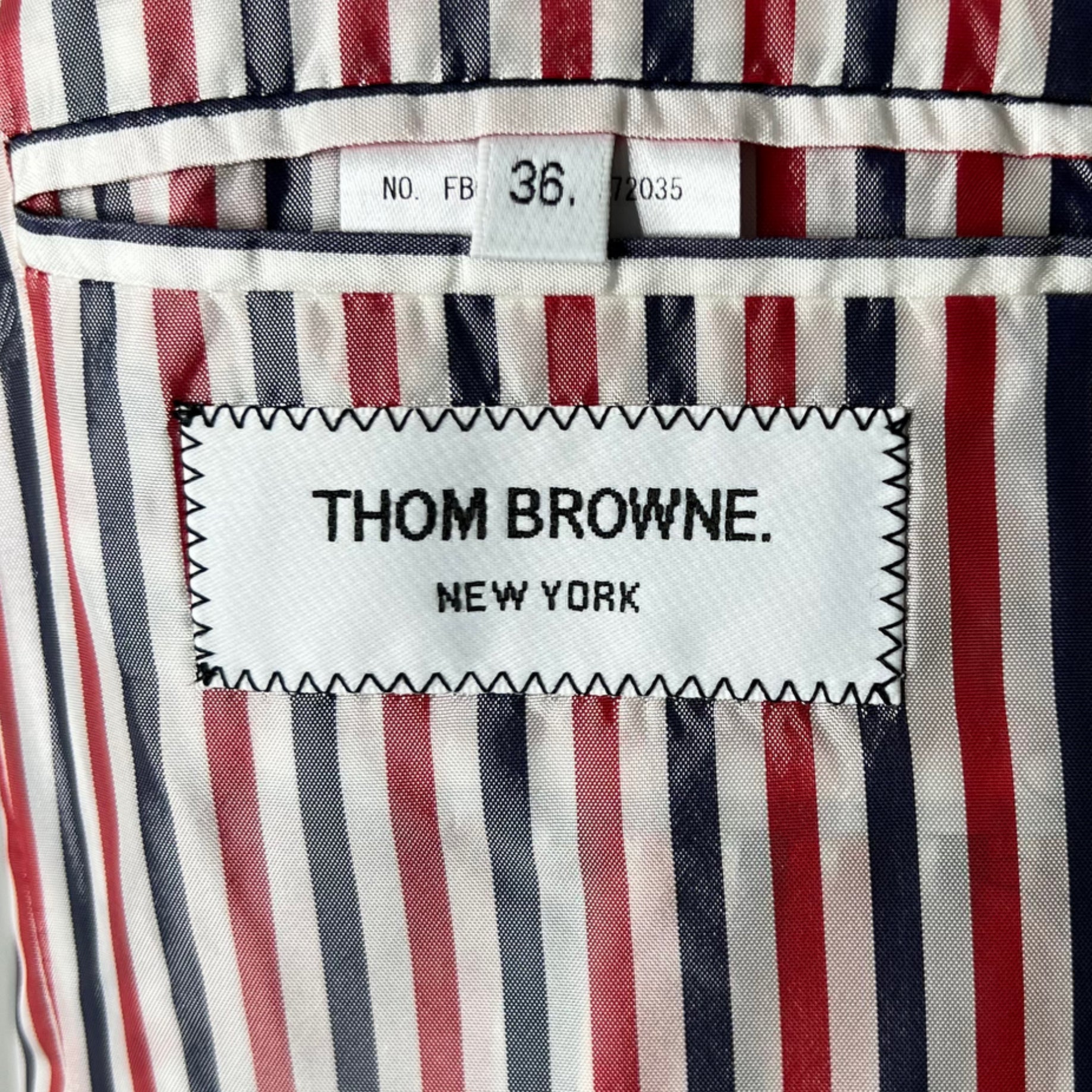 THOM BROWNE THOM BROWNE - Striped Seersucker Blazer - ALE PARIS Luxury Vintage