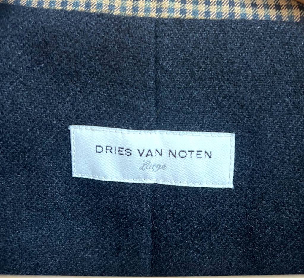 DRIES VAN NOTEN DRIES VAN NOTEN - Beige Cotton Plaid Trench Coat - ALE PARIS Luxury Vintage