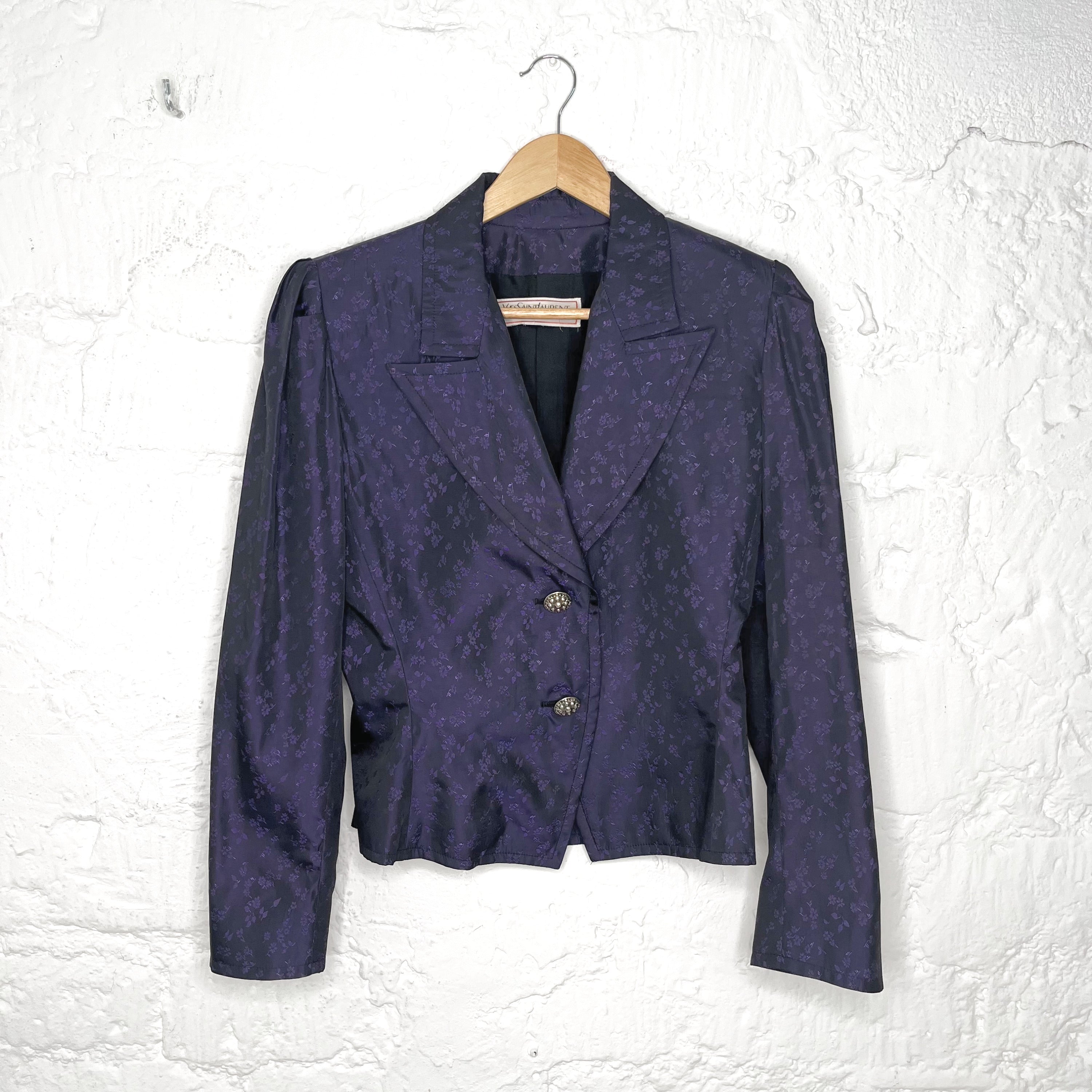 YVES SAINT LAURENT YVES SAINT LAURENT - Flowers Purple Jacket - ALE PARIS Luxury Vintage