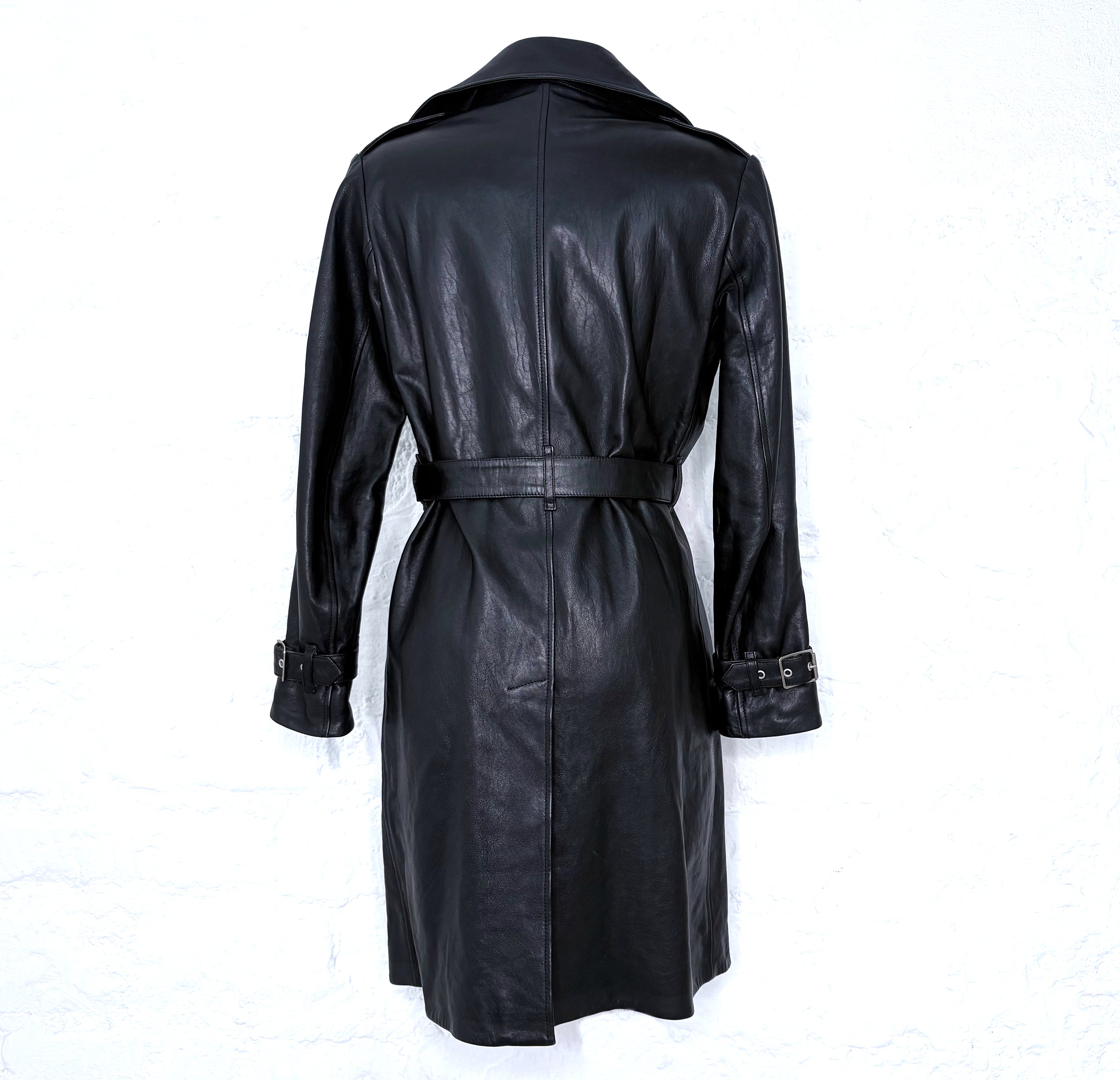 YVES SAINT LAURENT YVES SAINT LAURENT - Black Leather Trench - ALE PARIS Luxury Vintage