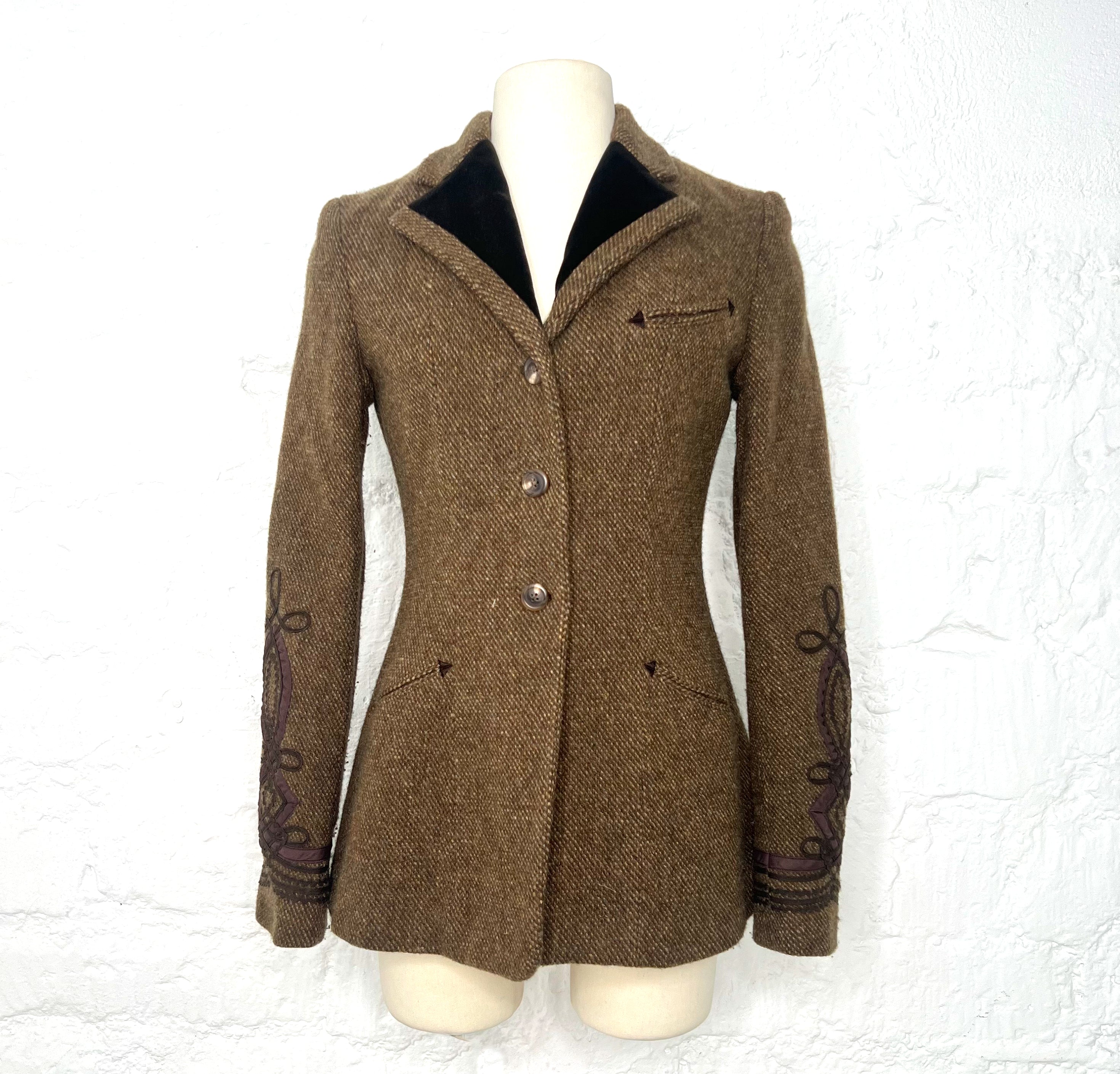 RALPH LAUREN RALPH LAUREN - Brown Wool Jacket With Embroideries - ALE PARIS Luxury Vintage