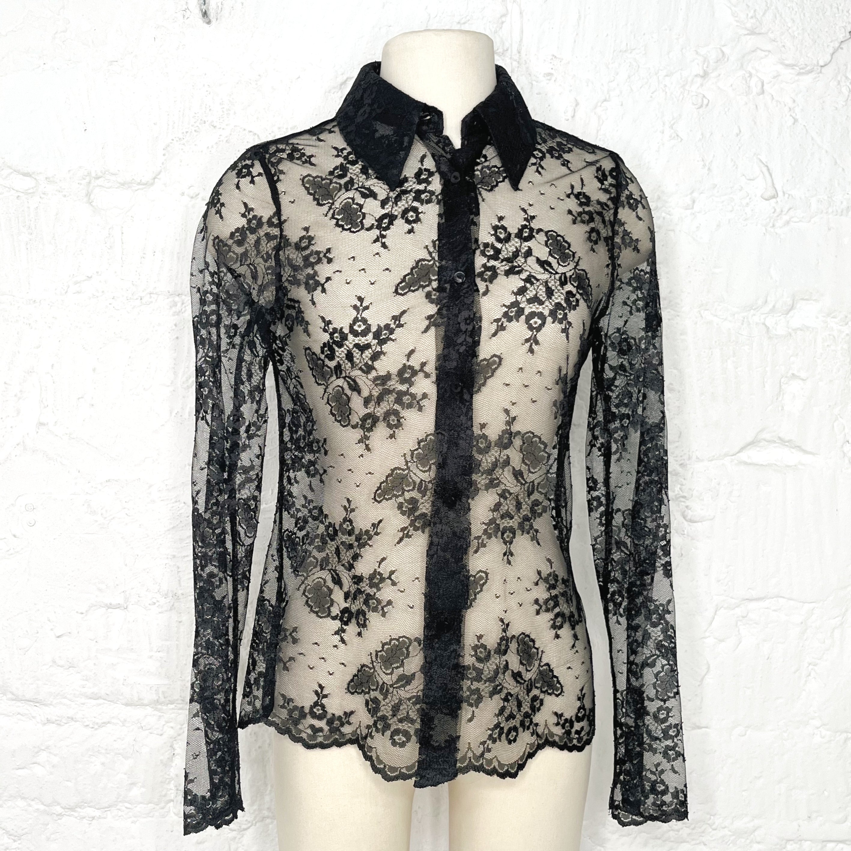 MONTANA BLU MONTANA - Blu Black Lace Shirt - ALE PARIS Luxury Vintage