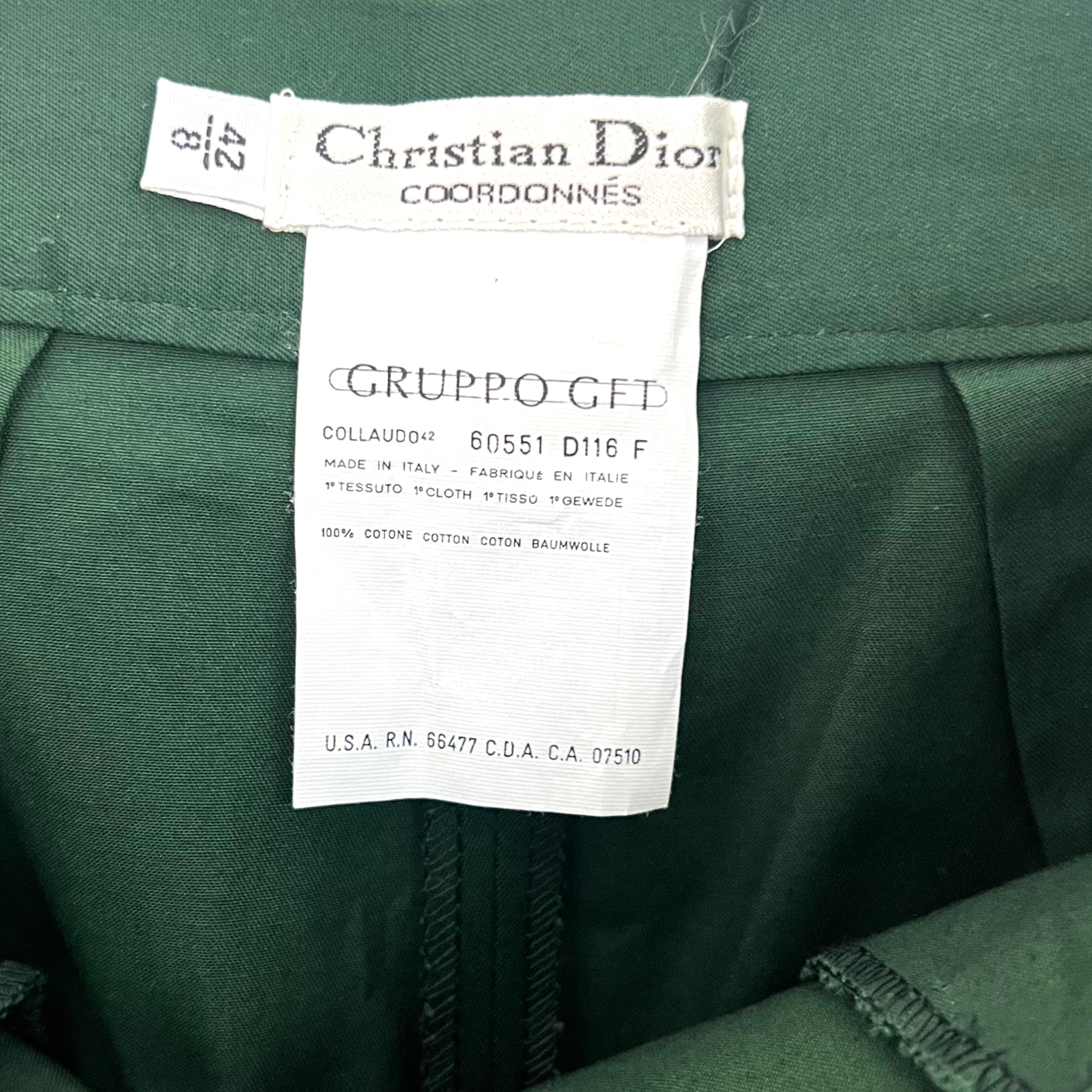 CHRISTIAN DIOR CHRISTIAN DIOR - Green Wide Leg Trousers - ALE PARIS Luxury Vintage