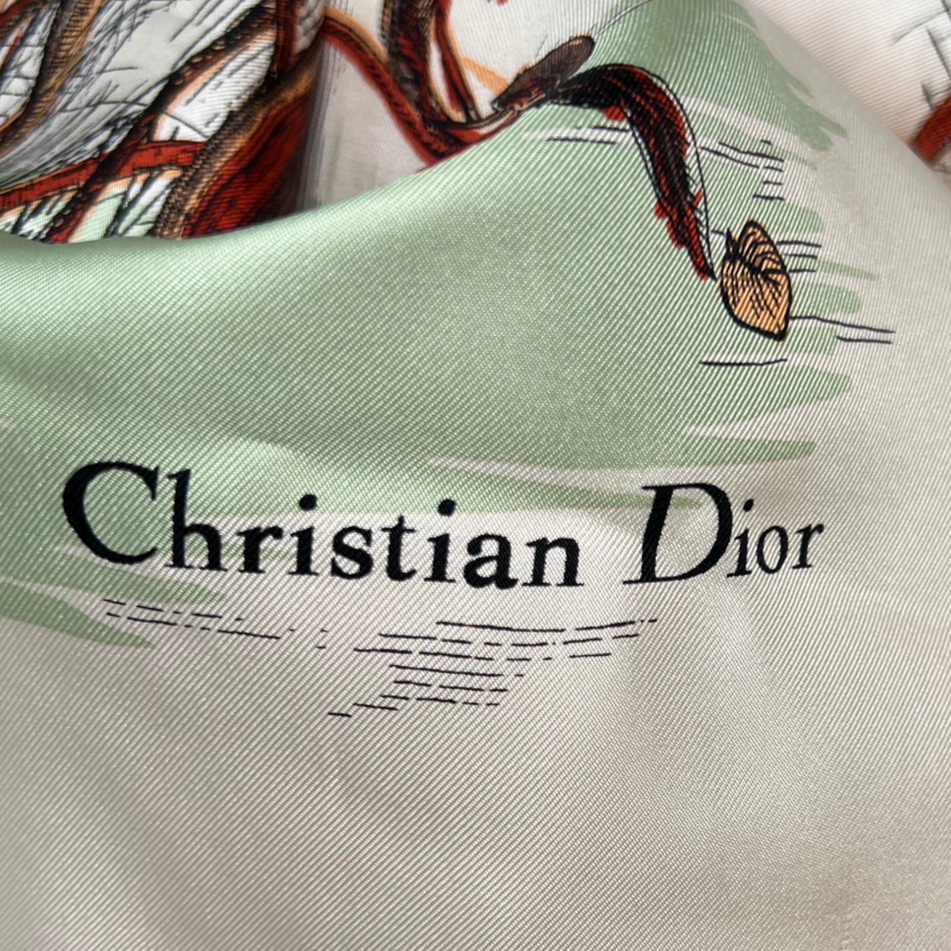 CHRISTIAN DIOR CHRISTIAN DIOR - Large Off White Birds And Flowers Scarf - ALE PARIS Luxury Vintage