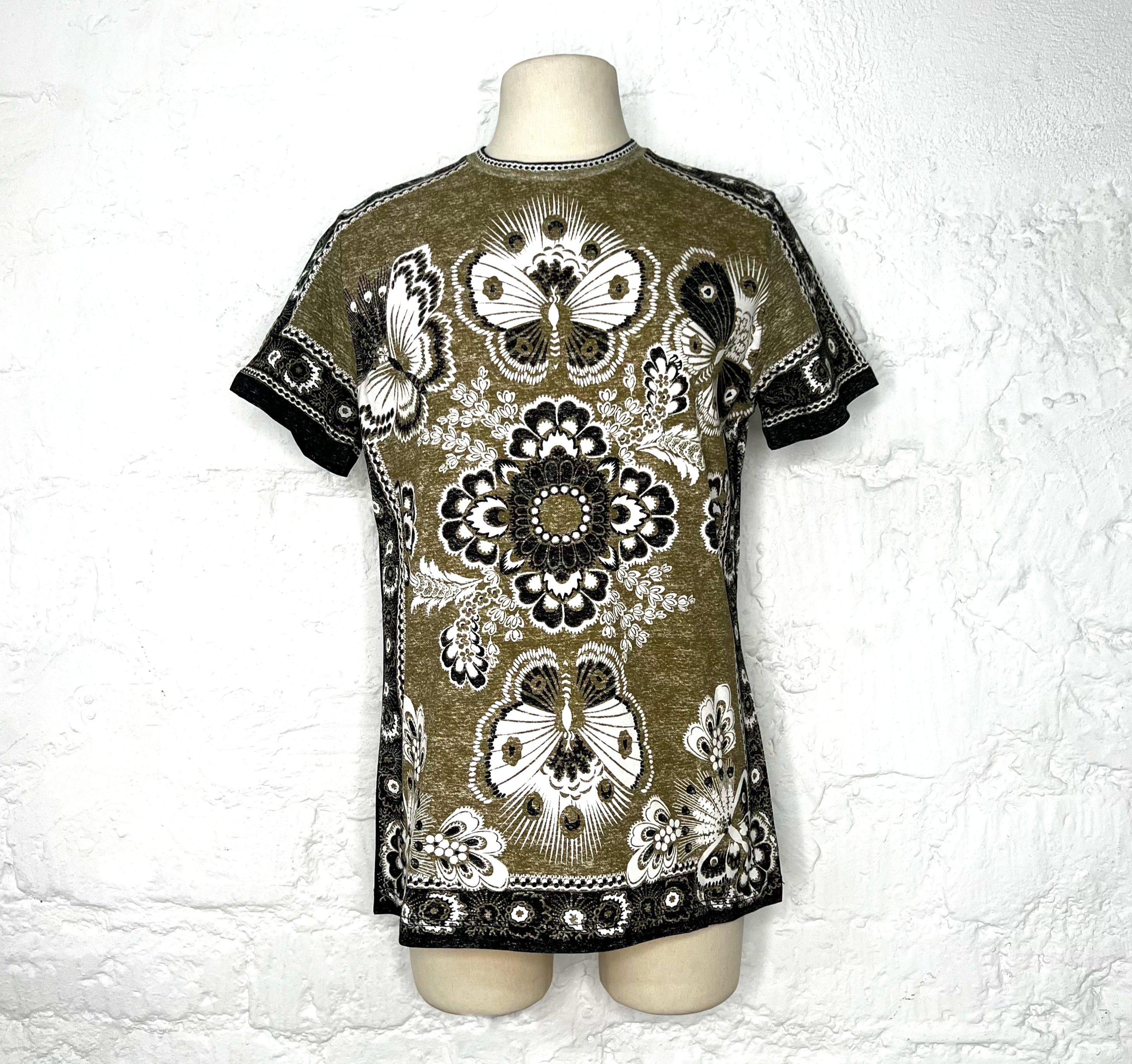 CHRISTIAN DIOR CHRISTIAN DIOR - Cruise Printed Kaki T Shirt - ALE PARIS Luxury Vintage