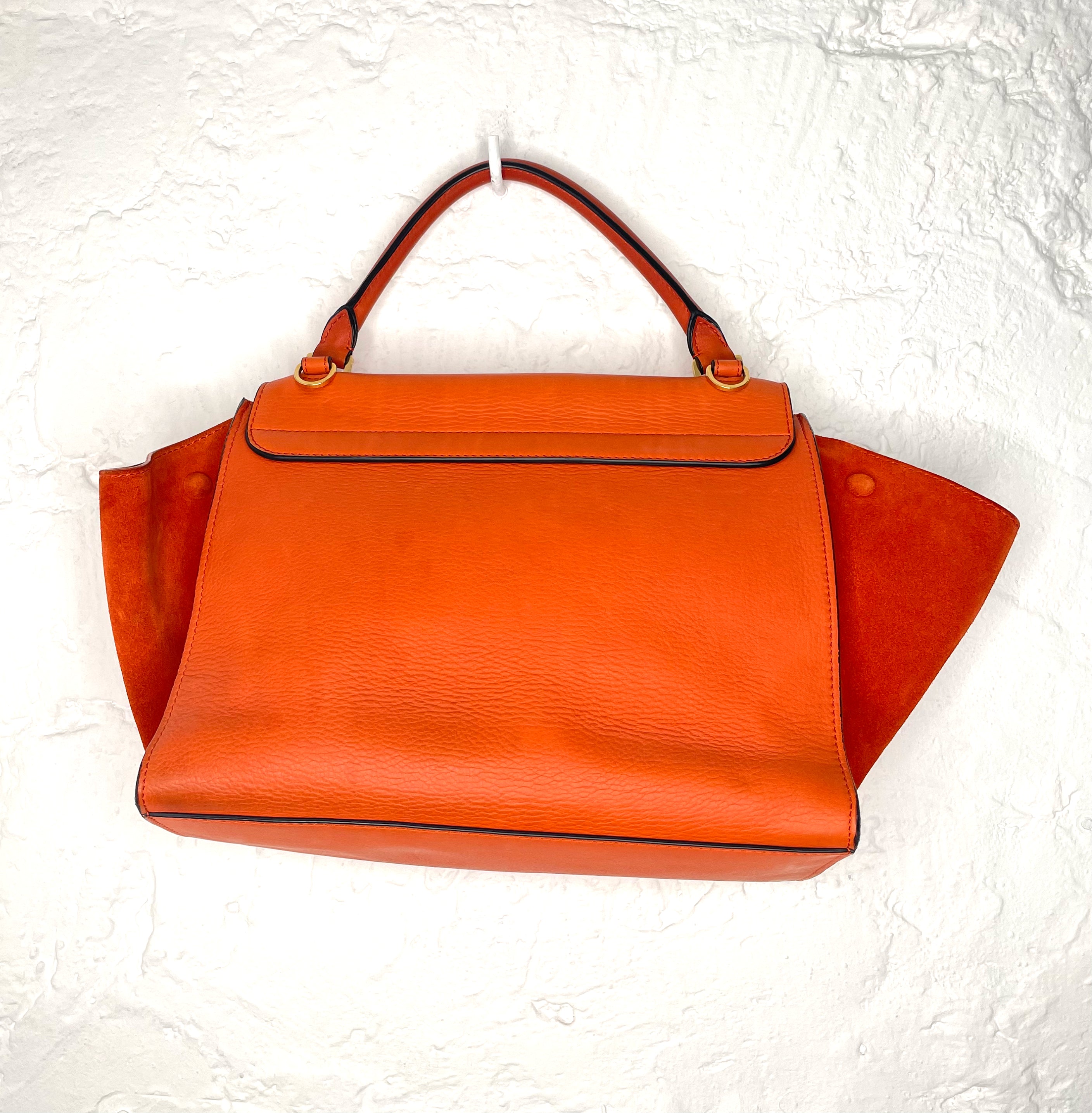 CÉLINE CELINE - Orange Trapeze Bag - ALE PARIS Luxury Vintage