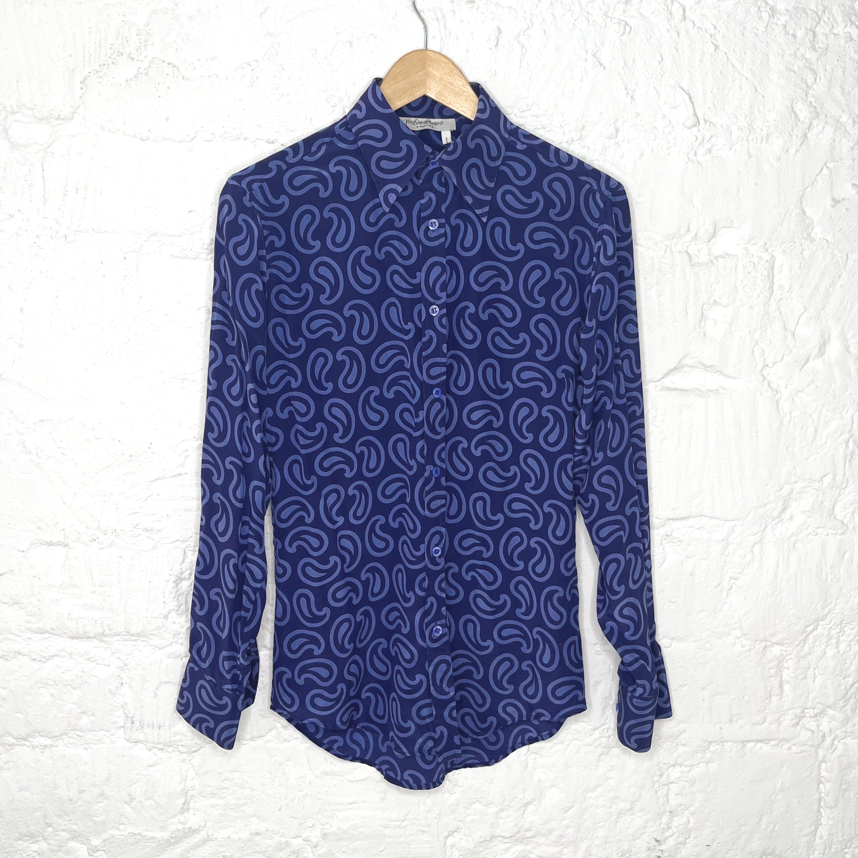 YVES SAINT LAURENT YVES SAINT LAURENT - Purple Printed Shirt - ALE PARIS Luxury Vintage