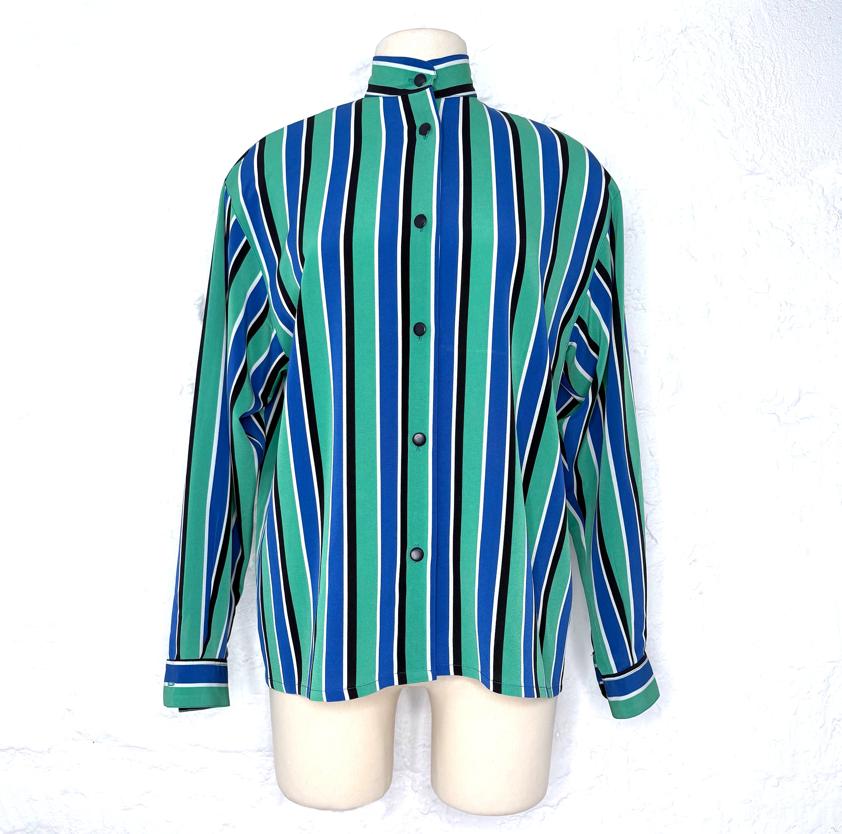CHRISTIAN DIOR CHRISTIAN DIOR - Striped Blue Shirt - ALE PARIS Luxury Vintage