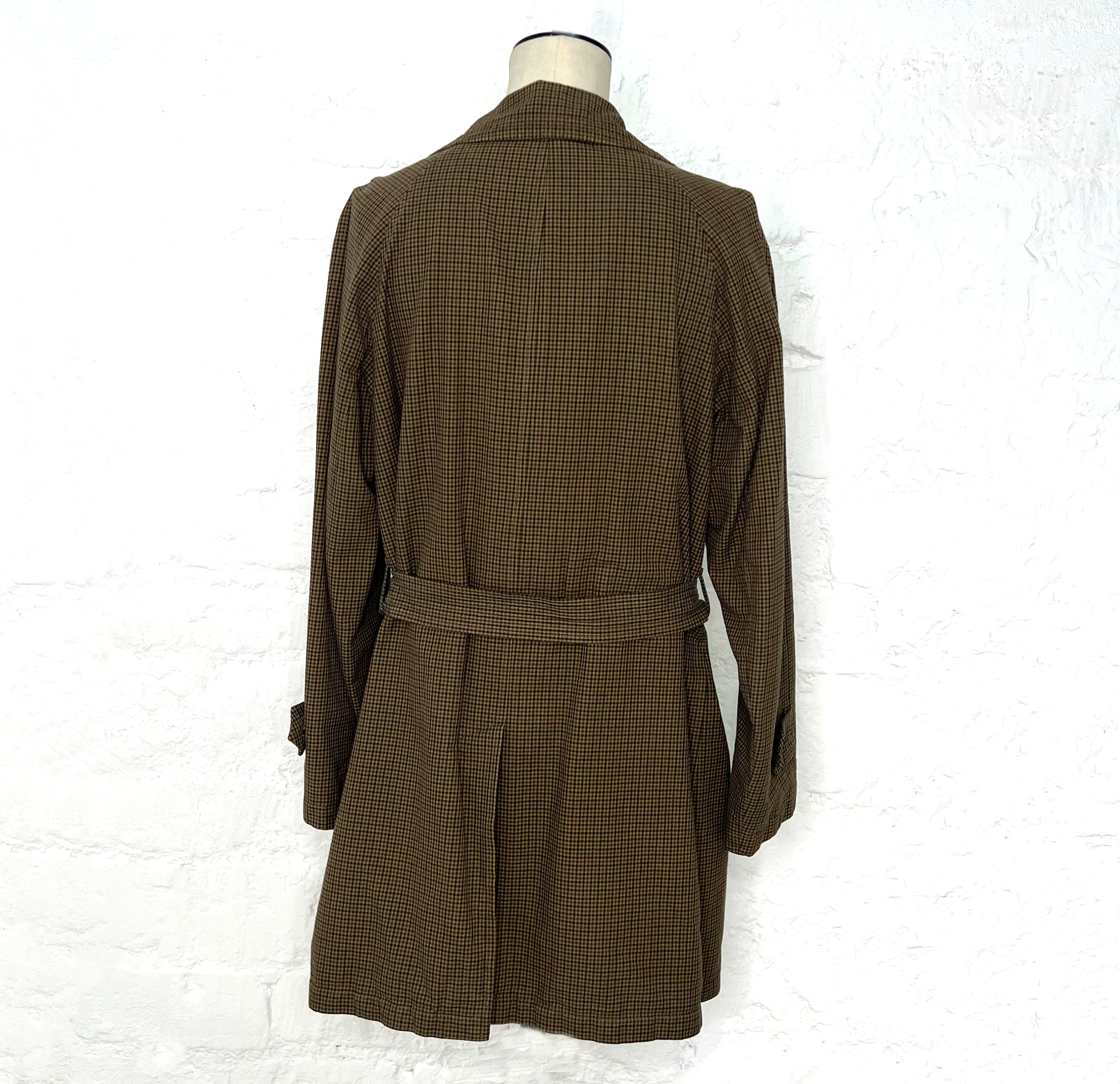 DRIES VAN NOTEN DRIES VAN NOTEN - Beige Cotton Plaid Trench Coat - ALE PARIS Luxury Vintage