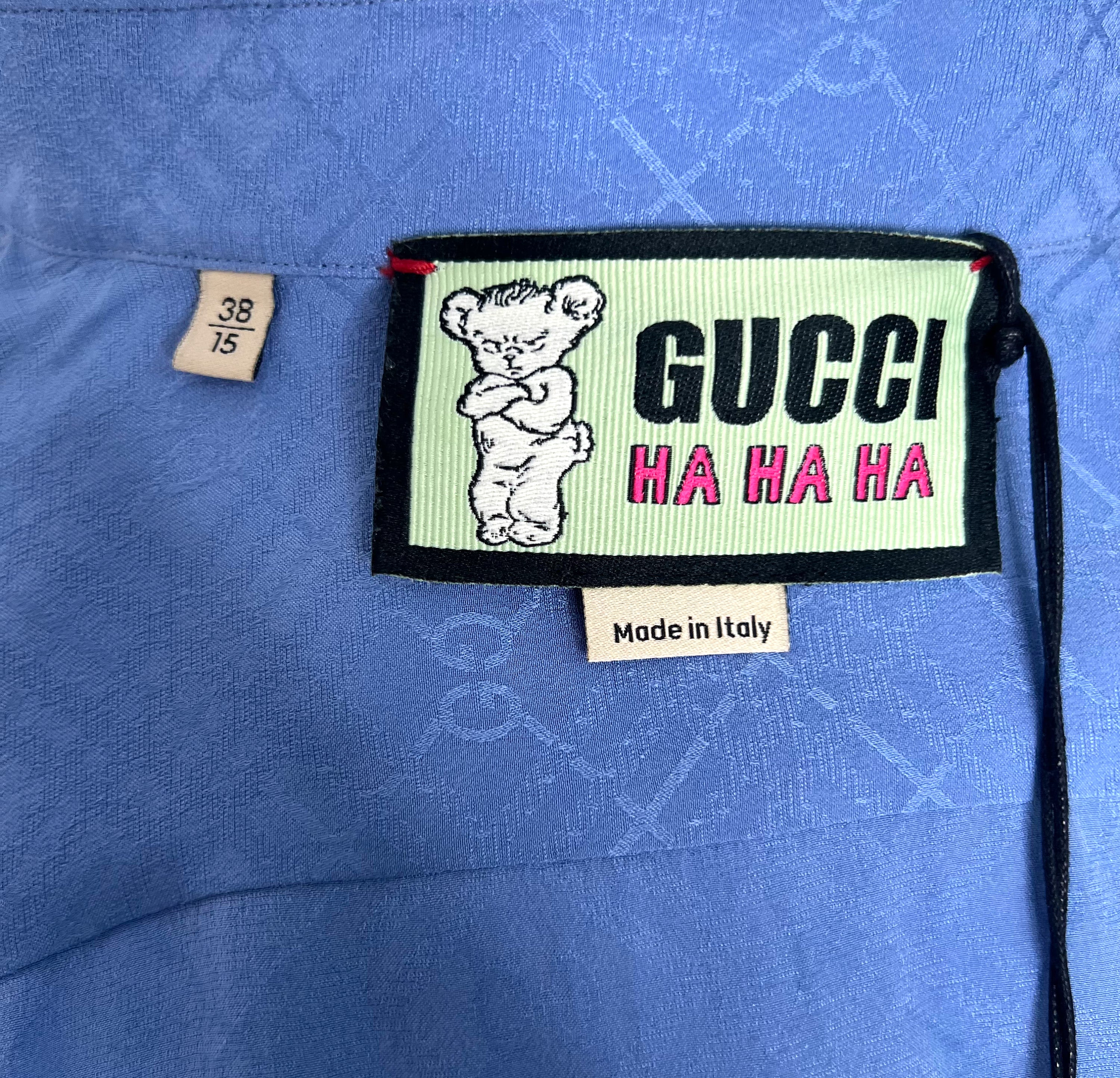 GUCCI GUCCI - Blue Checked Silk Shirt - ALE PARIS Luxury Vintage