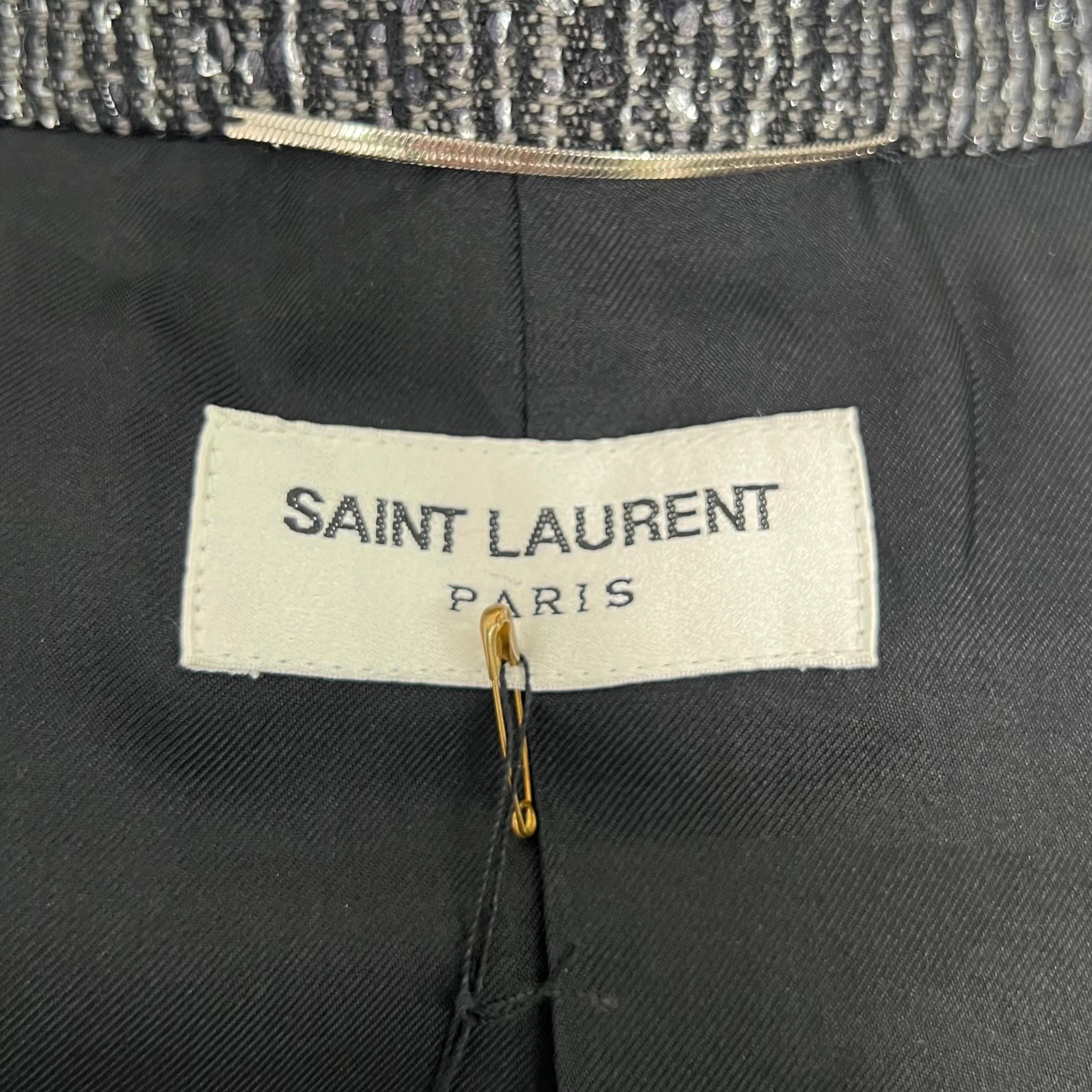 YVES SAINT LAURENT - Dark grey sequin blazer jacket