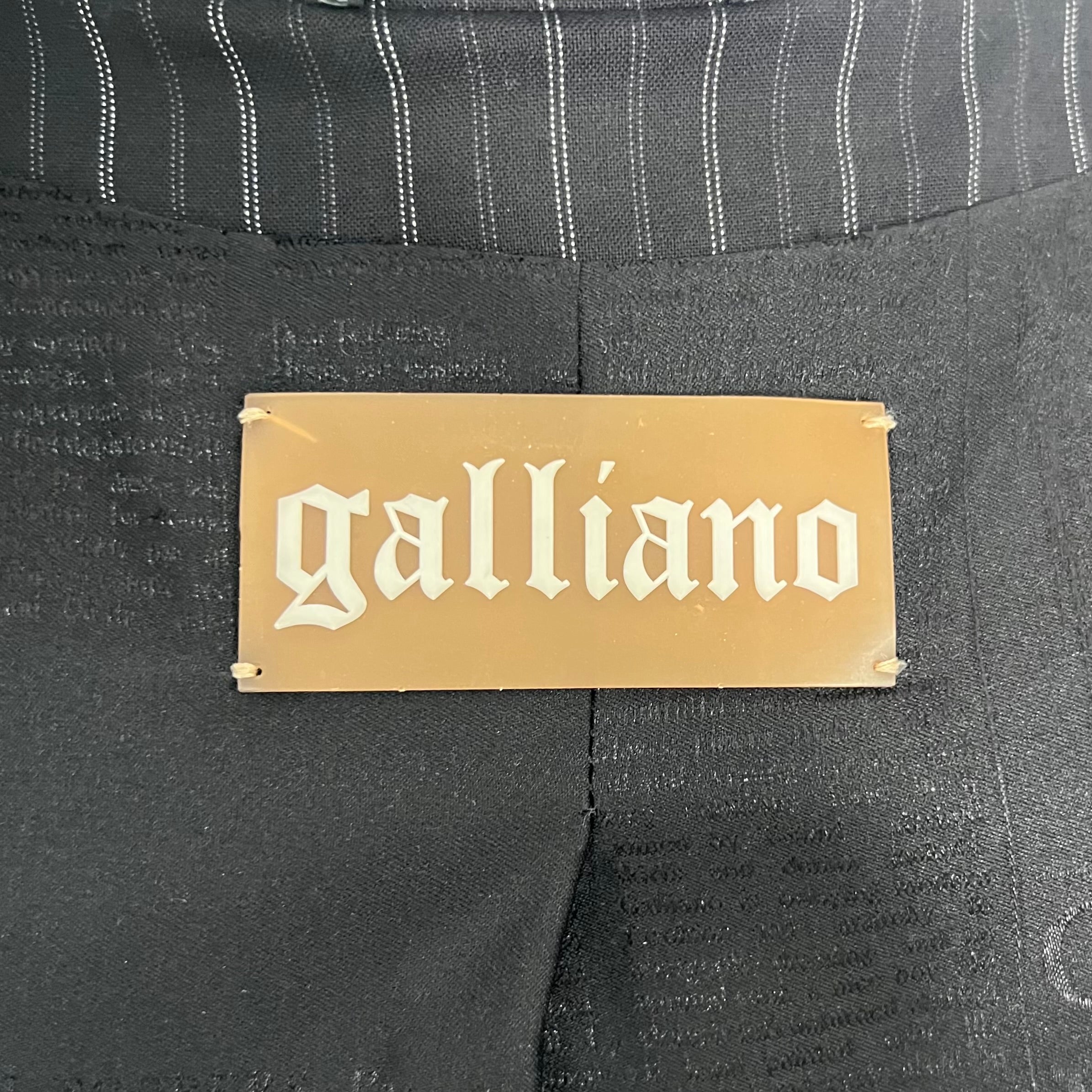 GALLIANO - Black stripped blazer jacket